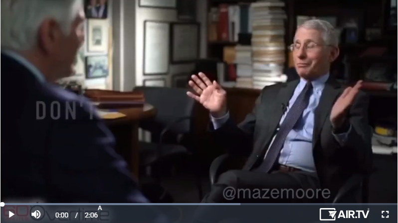 Video of Fauci on masks